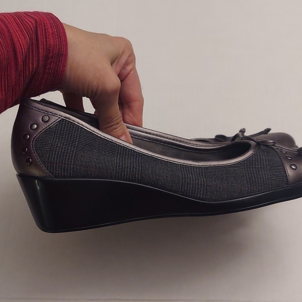 AEROSOLES Temahawk Slip On Gray Wedge Shoe 7.5 Comfort - Picture 9 of 14